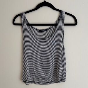 Brandy Melville Black and White Striped Tank Top